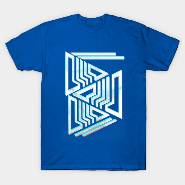 Geometric triangle popart blue T-Shirt by carolsalazar